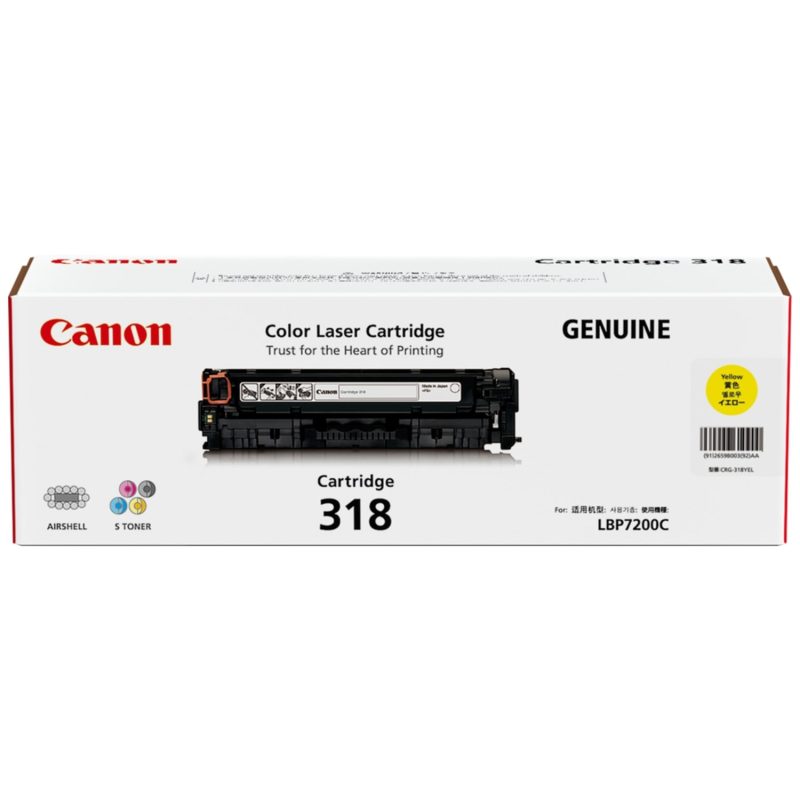 Canon 318 Yellow Original Laser Toner Cartridge