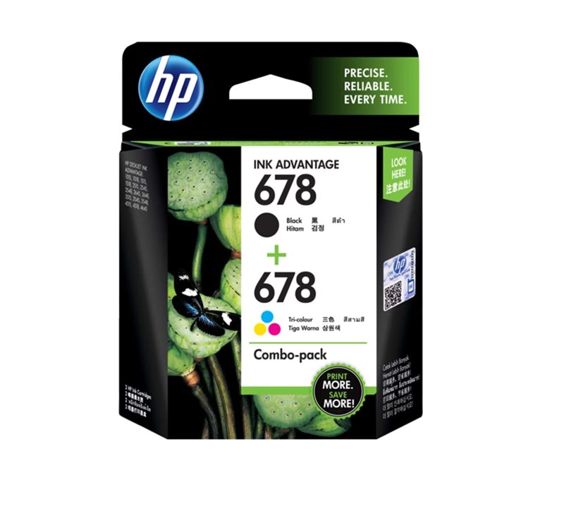 HP 678 Black & Tri-Color Ink Advantage Original Combo Pack Cartridge
