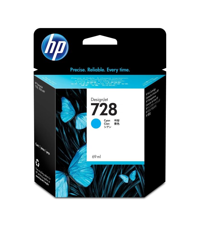 HP 728 Cyan DesignJet Original Ink Cartridge